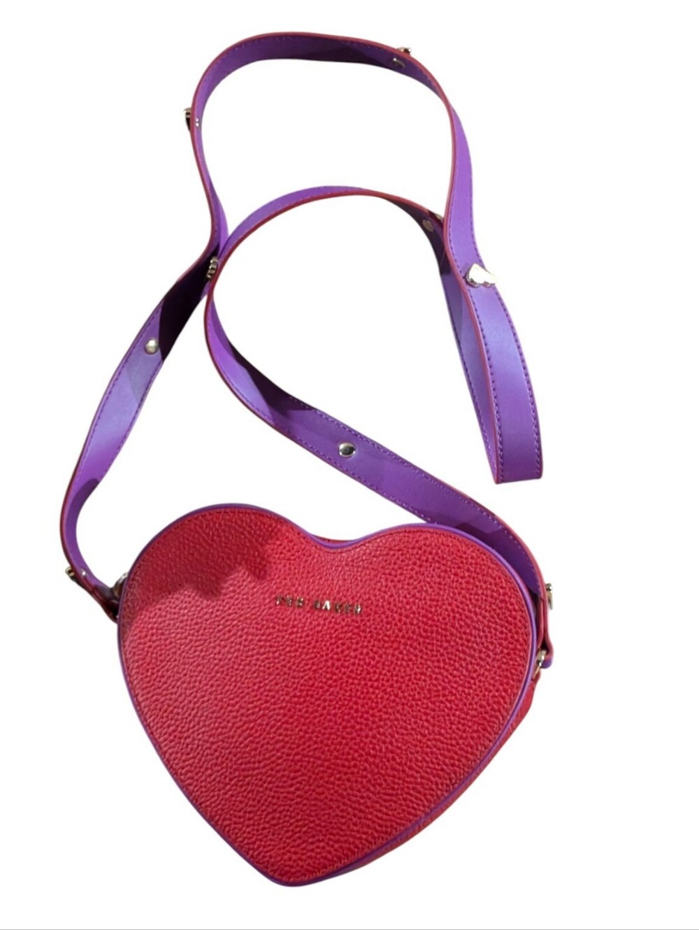 NWOT Ted Baker LOVERR Leather Heart Crossbody Bag Red Purple 💖 Rare!